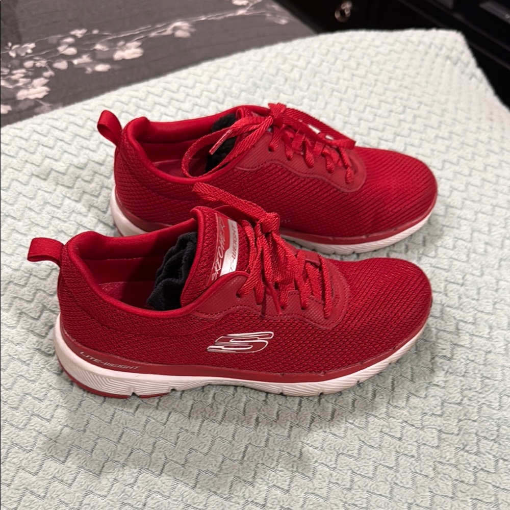 Skechers Red Athletic Sneakers